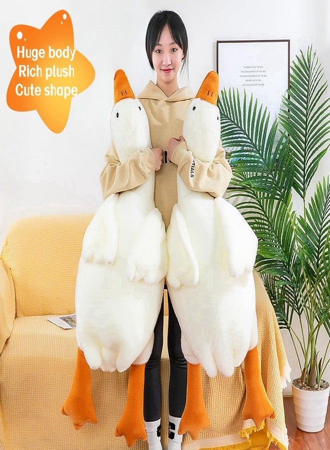 BXEBUI Giant White Goose Plush 35 in, Very Huge Fat Goose Stuffed Animal Pillow, Soft Furry Swan Hugging Pillow Gifts for Everyone (35 in) - Image 5